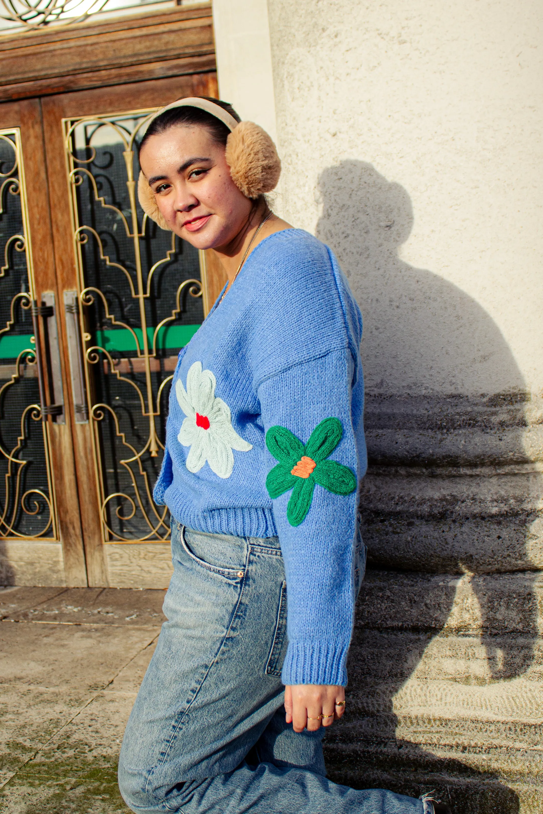 Crochet Applique Bold Floral Cardigan