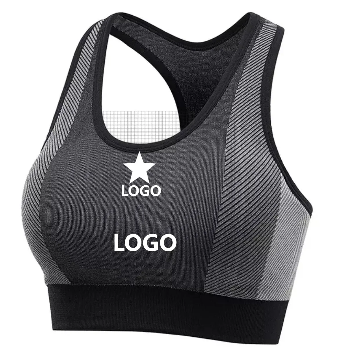 Custom active wear athletic workout yoga women's vests running exercise tank tops spandex wear seamless sports bra top fitness