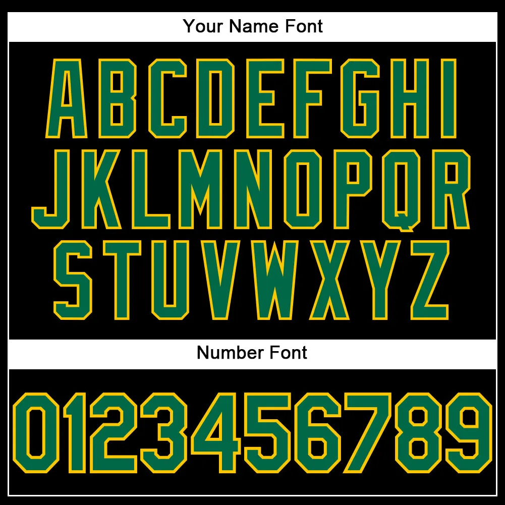 Custom Black Kelly Green-Yellow Performance T-Shirt