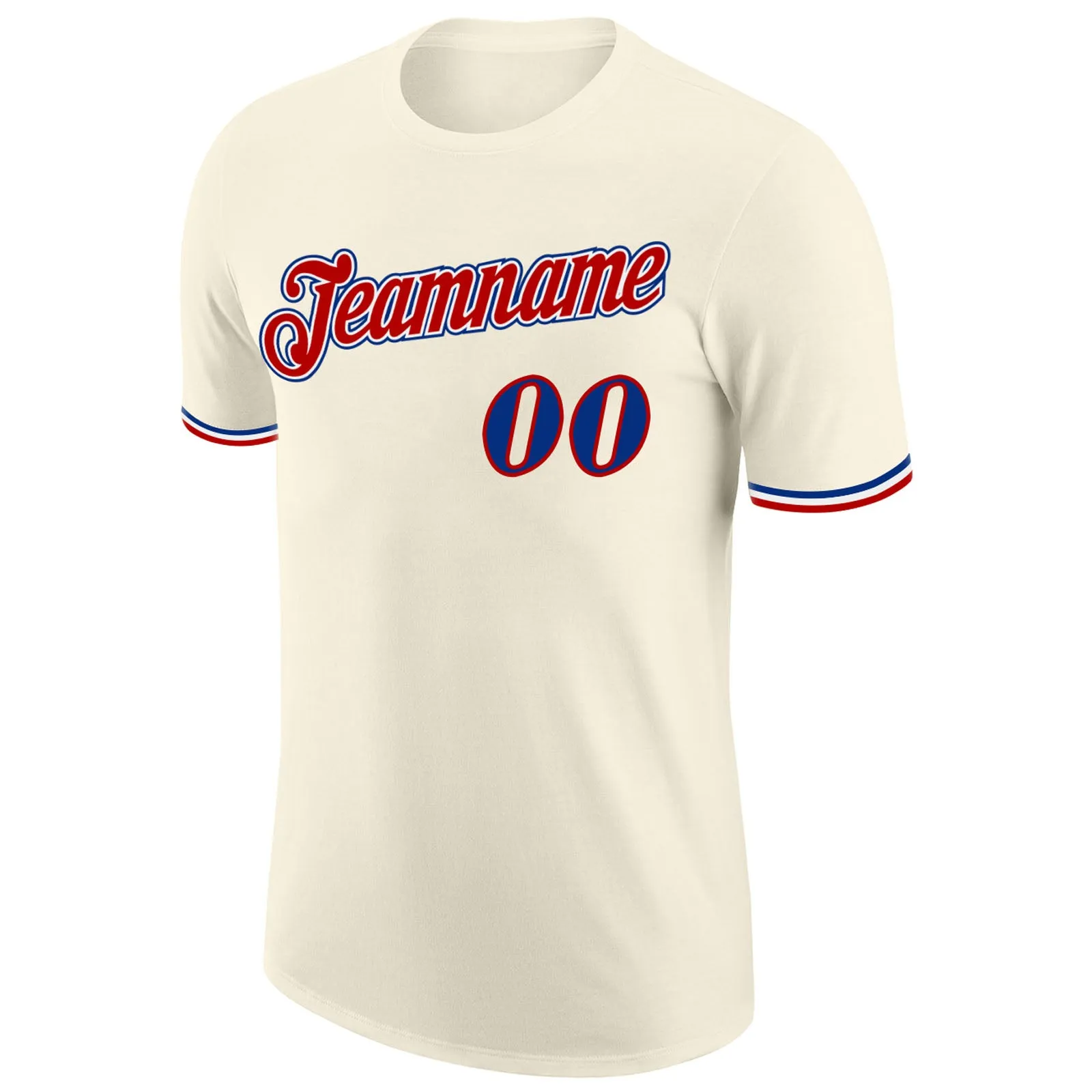 Custom Cream Royal-Red Performance T-Shirt