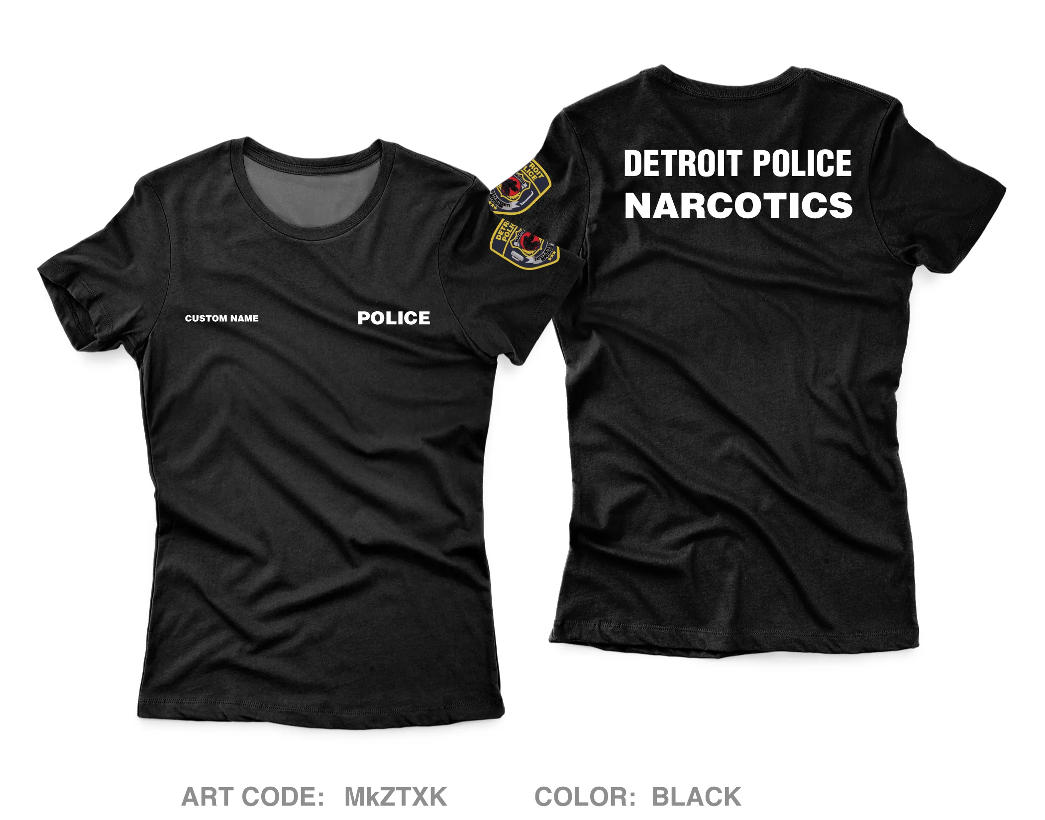 CUSTOM Detroit police narcotics Core Women's SS Performance Tee - MkZTXK