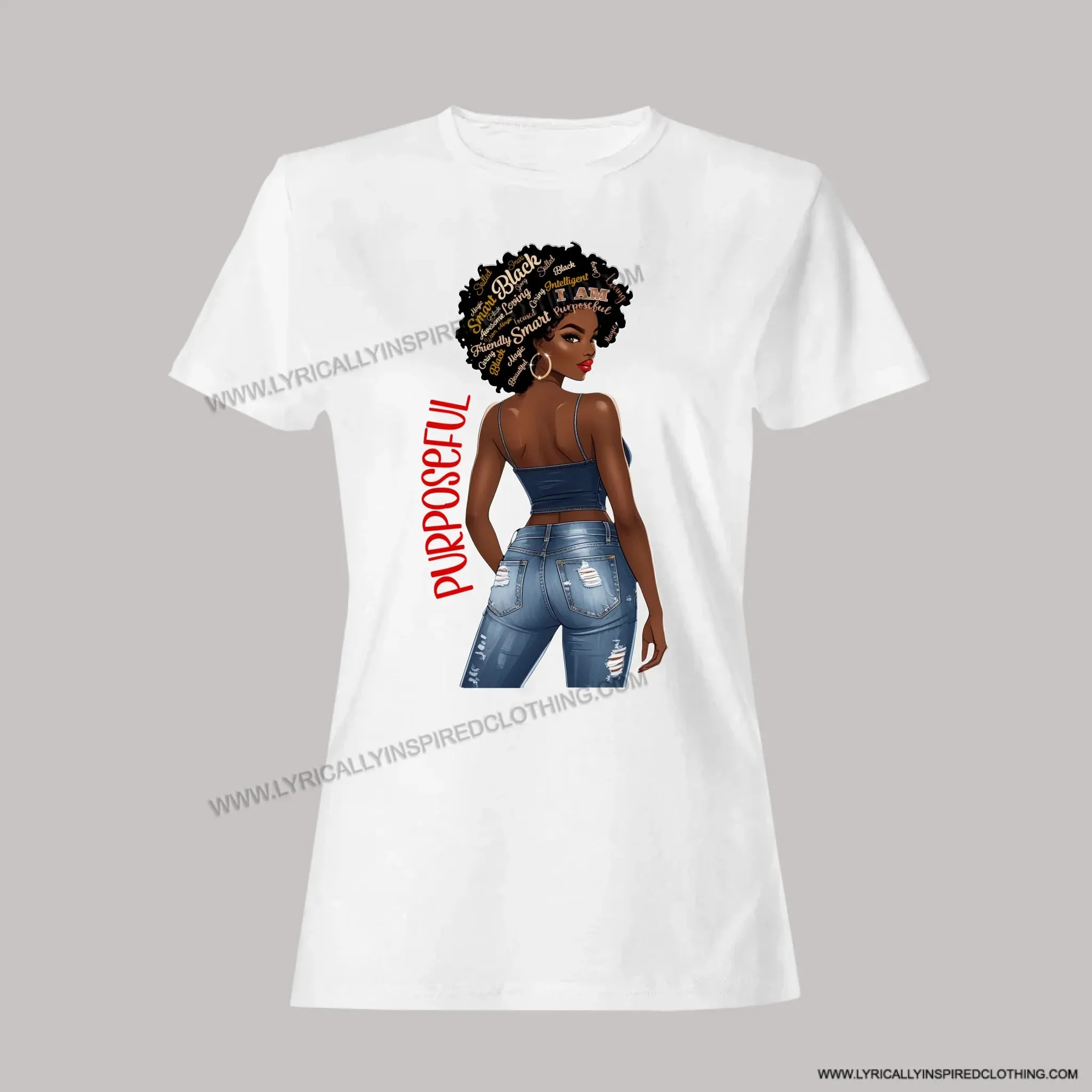 Customisable AFRO Lady Inspiration T shirt. Print.