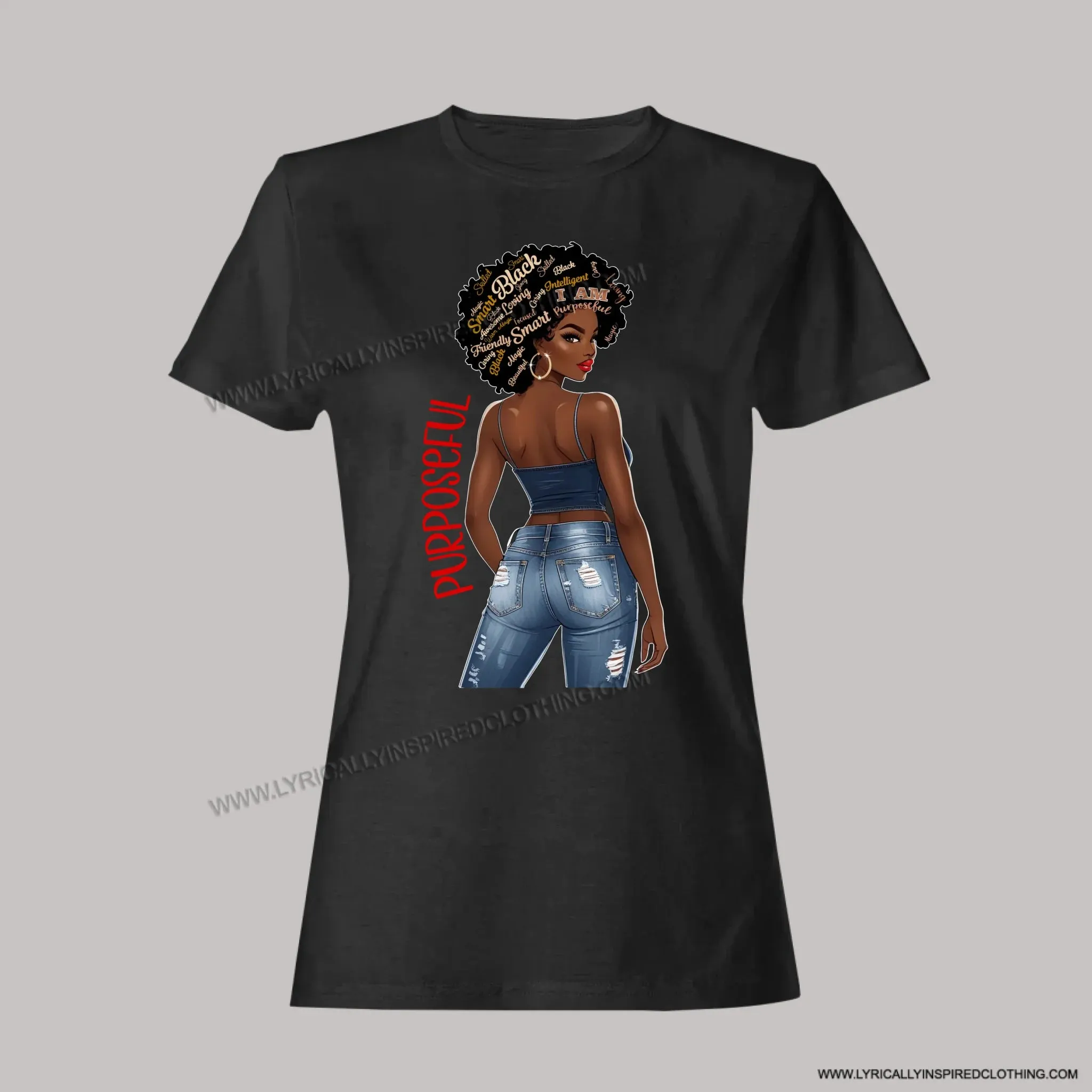 Customisable AFRO Lady Inspiration T shirt. Print.