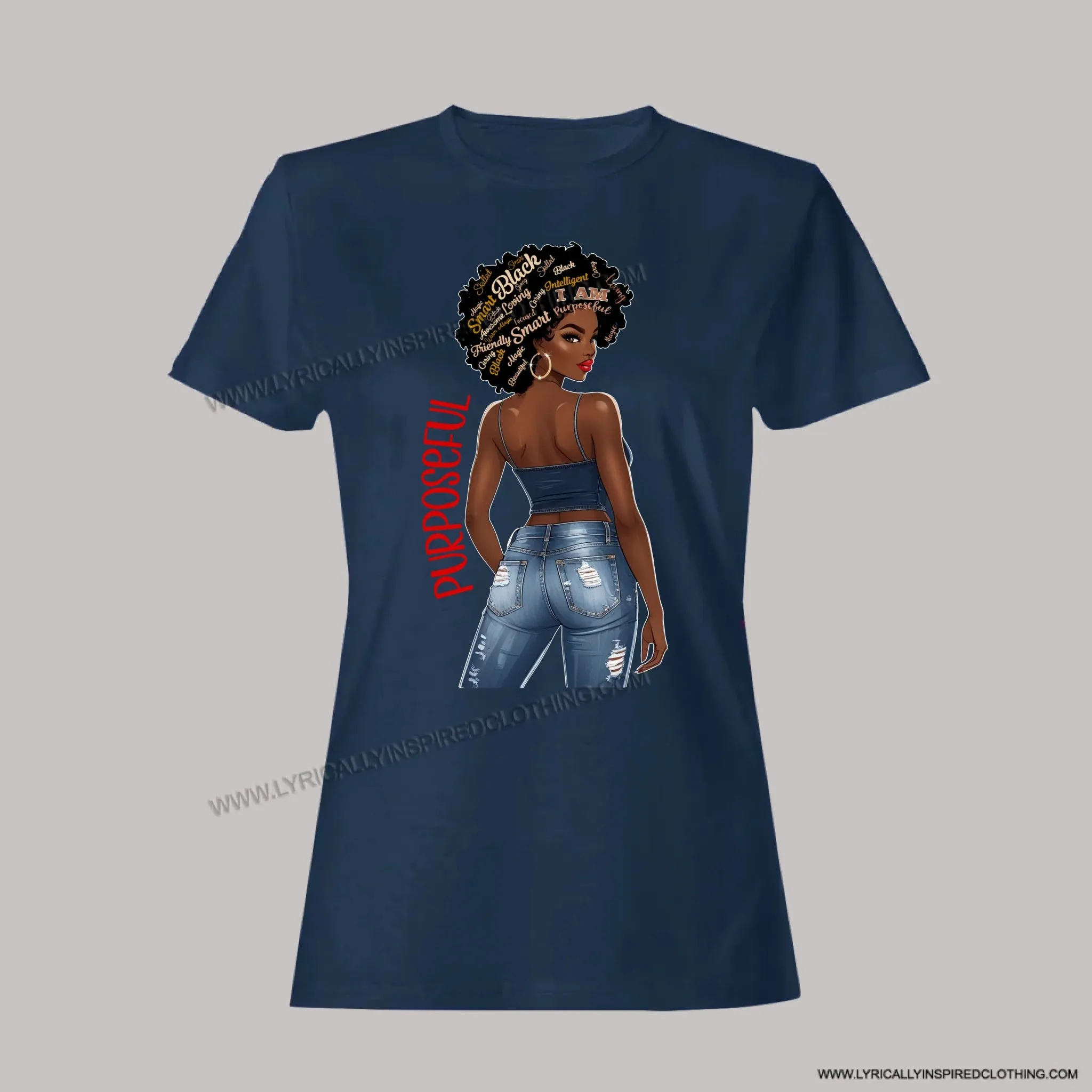 Customisable AFRO Lady Inspiration T shirt. Print.