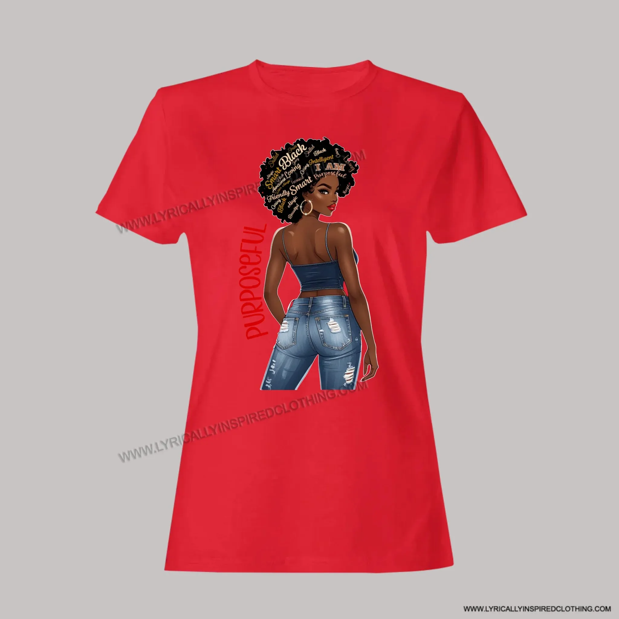 Customisable AFRO Lady Inspiration T shirt. Print.