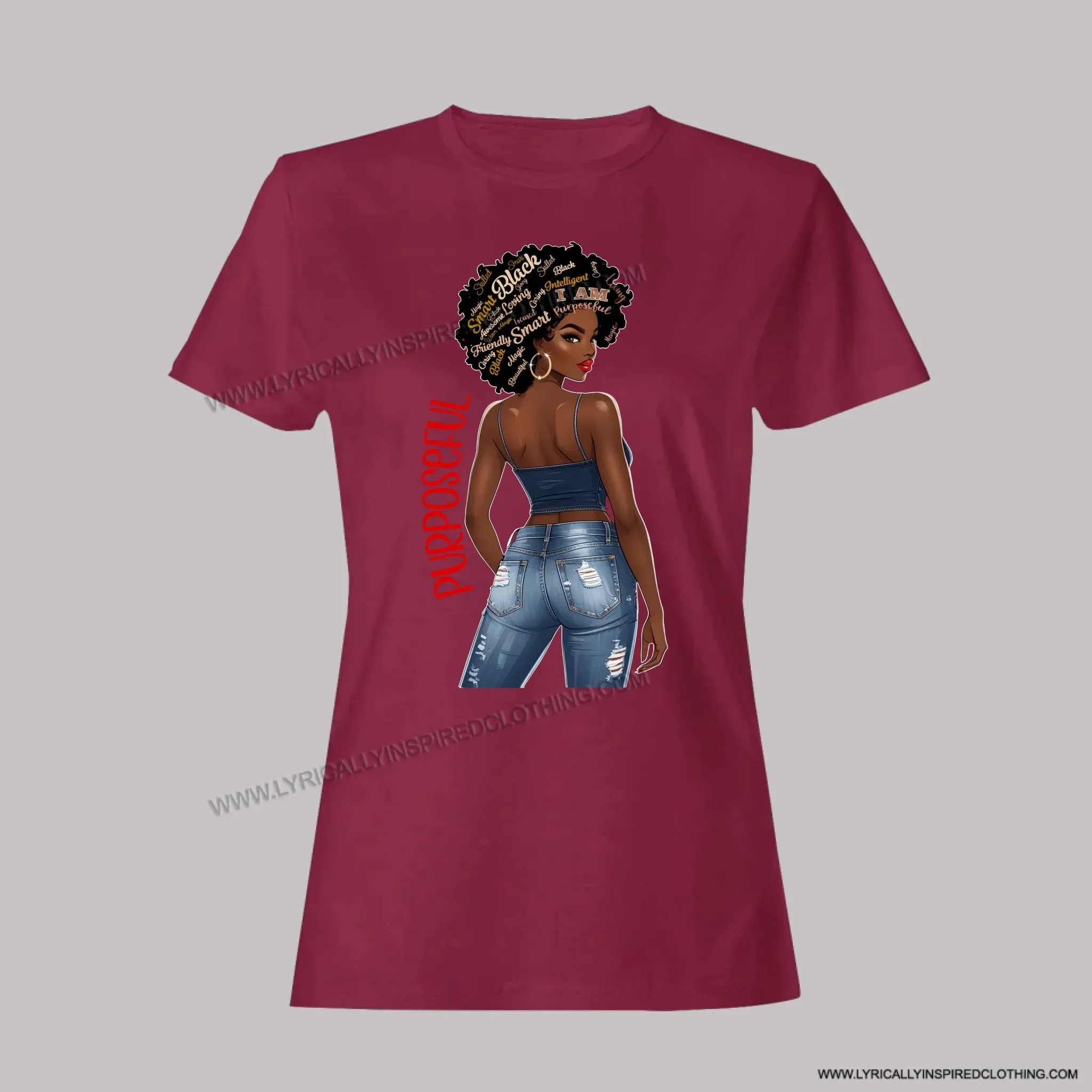 Customisable AFRO Lady Inspiration T shirt. Print.