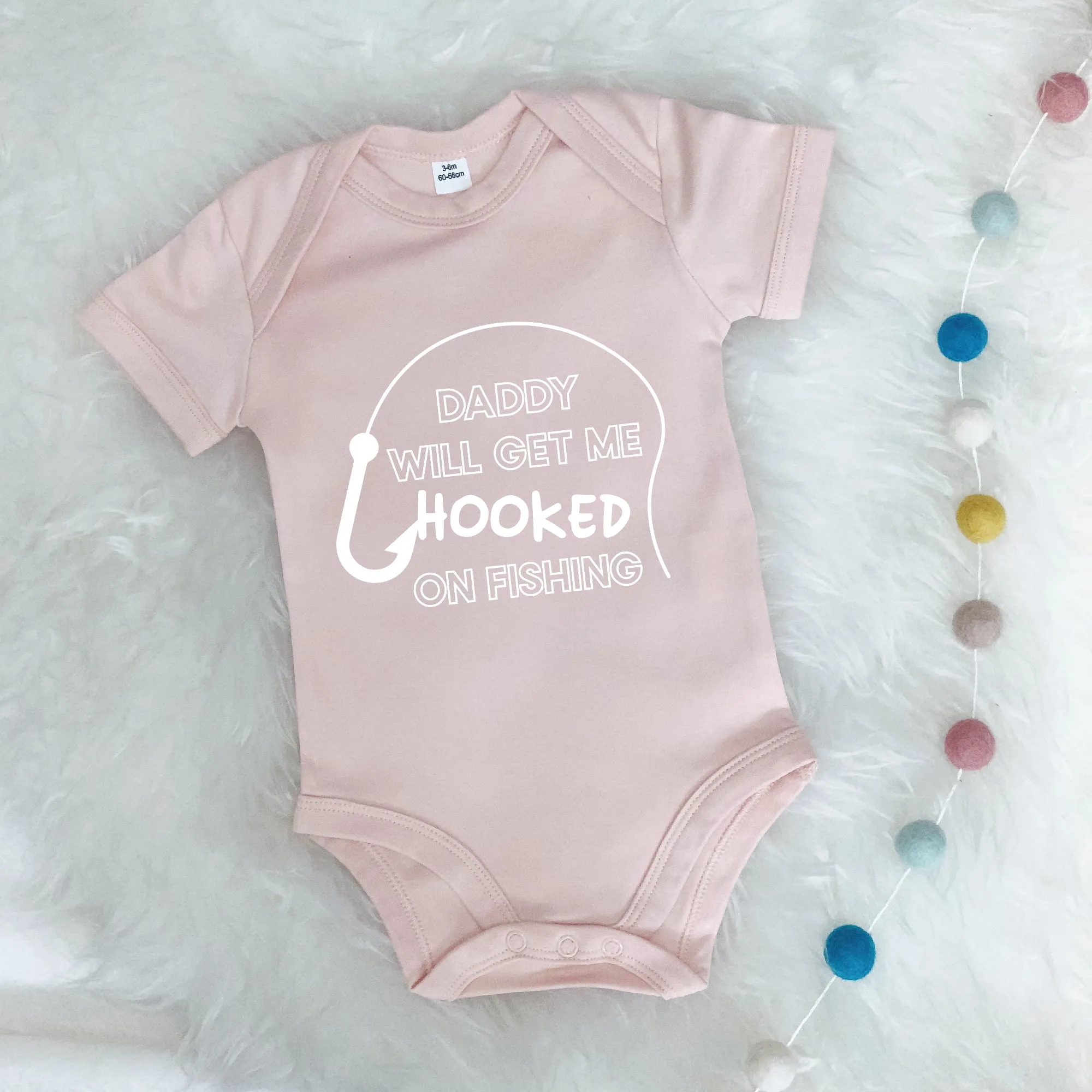 Daddy Will Get Me Hooked On Fishing Babygrow