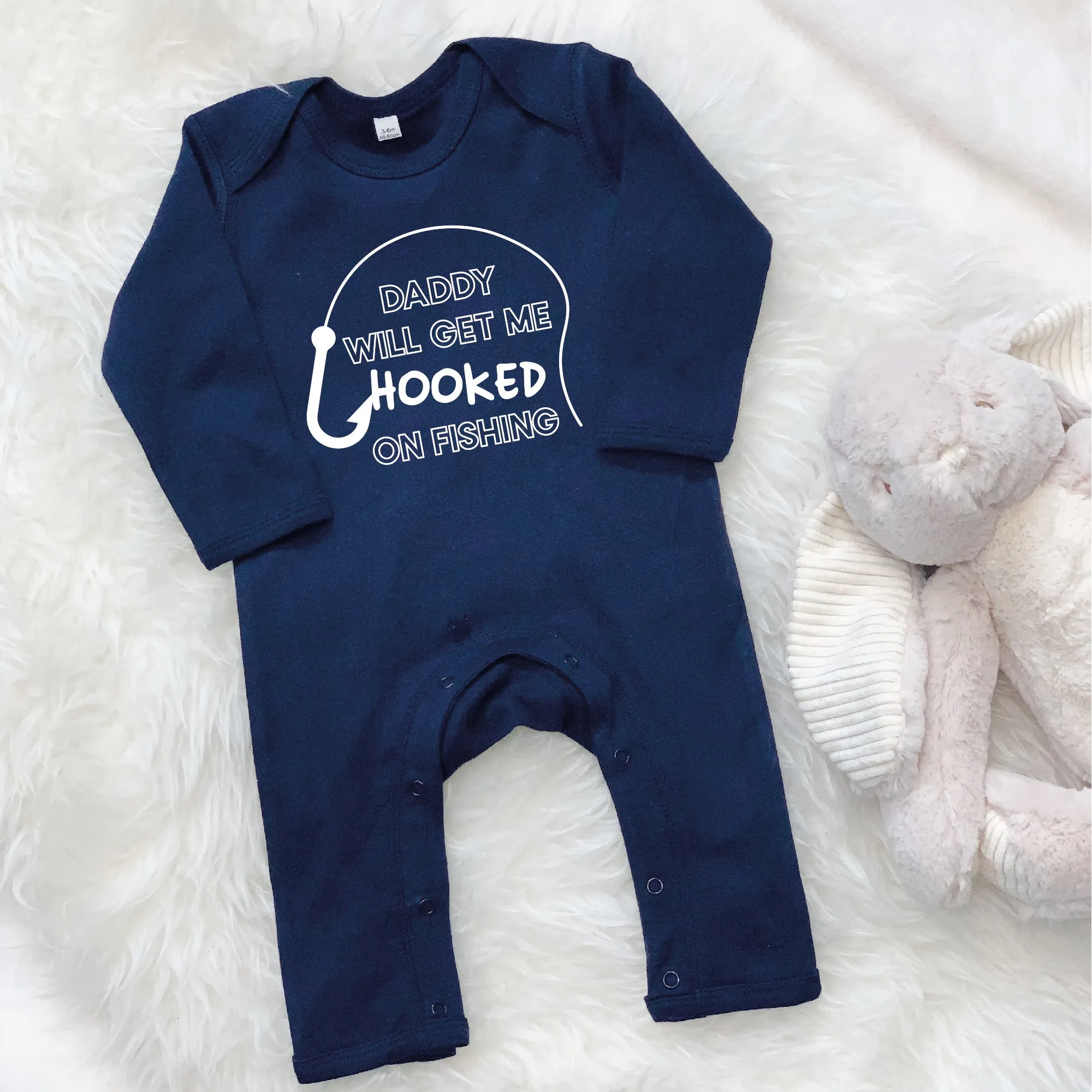 Daddy Will Get Me Hooked On Fishing Babygrow