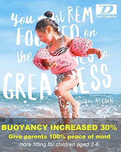 Dark Lightning Kids Pool Floats for 2-6, Swim Vest with Water Wings for 30-50 Pounds Boys and Girls, Best Toddlers Life Jacket Floatation in Puddle/Beach, Be A Jumper