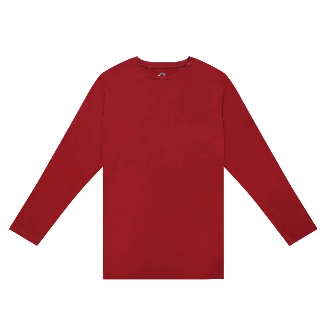 Dark Red Holiday Bamboo Pajamas Unisex Sleep Shirt