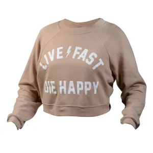 Die Happy Women's Cropped Pullover - Heather Sand
