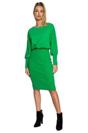 Draped Midi Dress in Knit