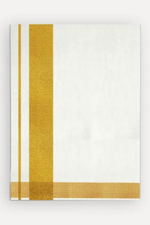 DURGAMBHA - 9X5 Panchakachm Cotton Blend Cream Dhoti For Men