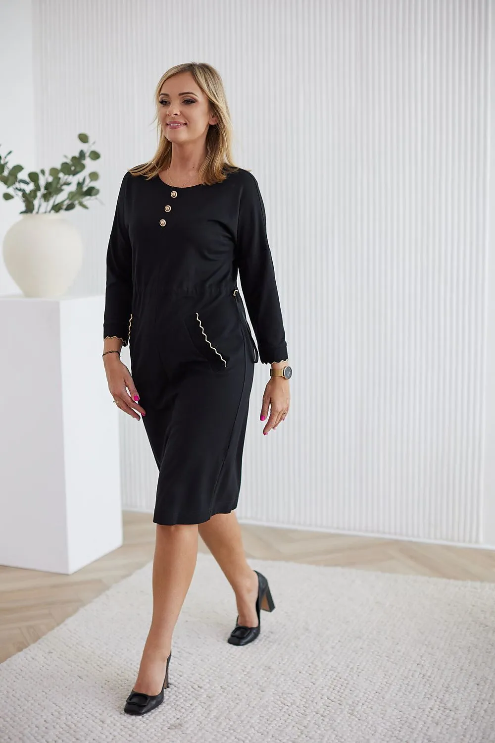 Elegant Draped Kimono Midi Dress