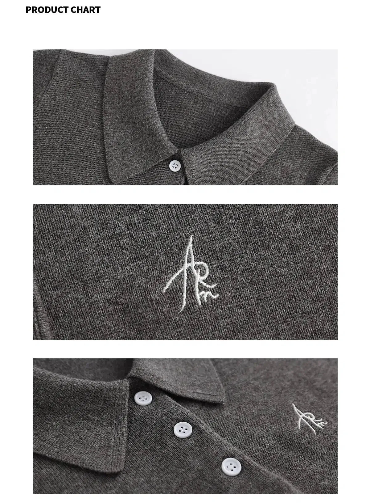 Embroidered Logo Polo Knitwear Top