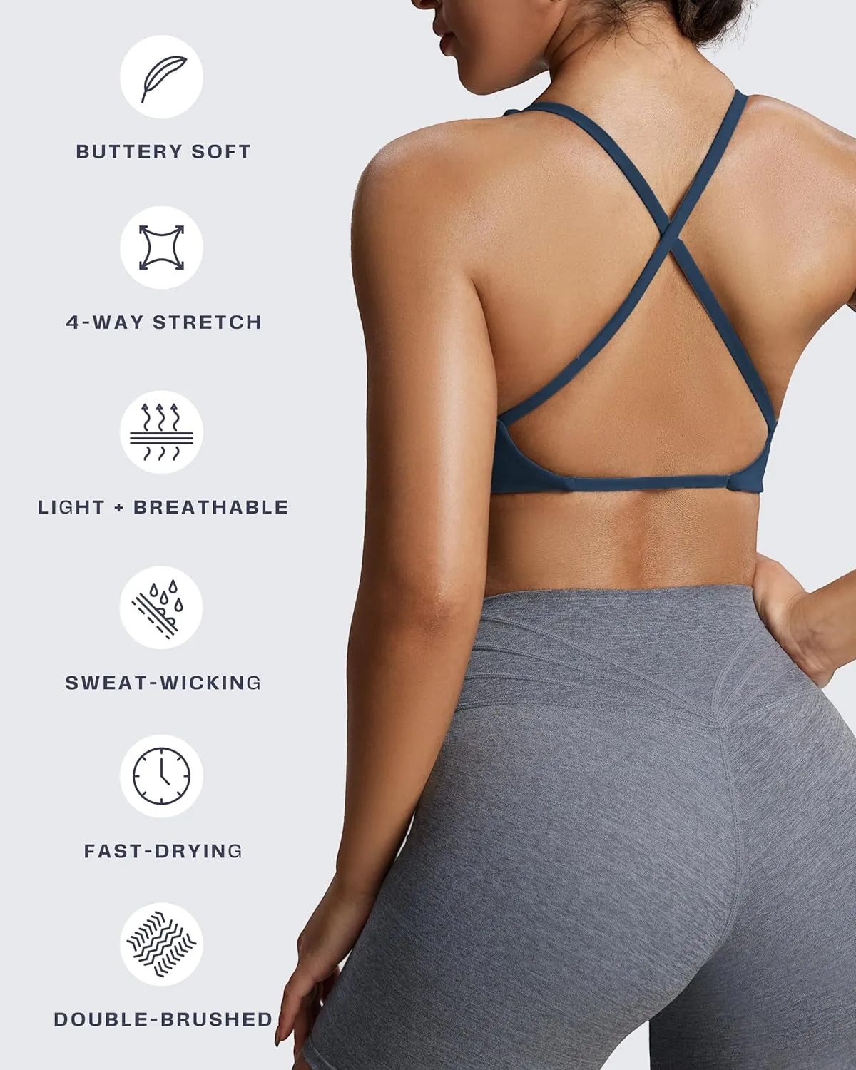 End-to-end encryption Low Fitness Sienna Impact Top - for Crop Yoga Perfect Backless Padded Fashion-forward Women's