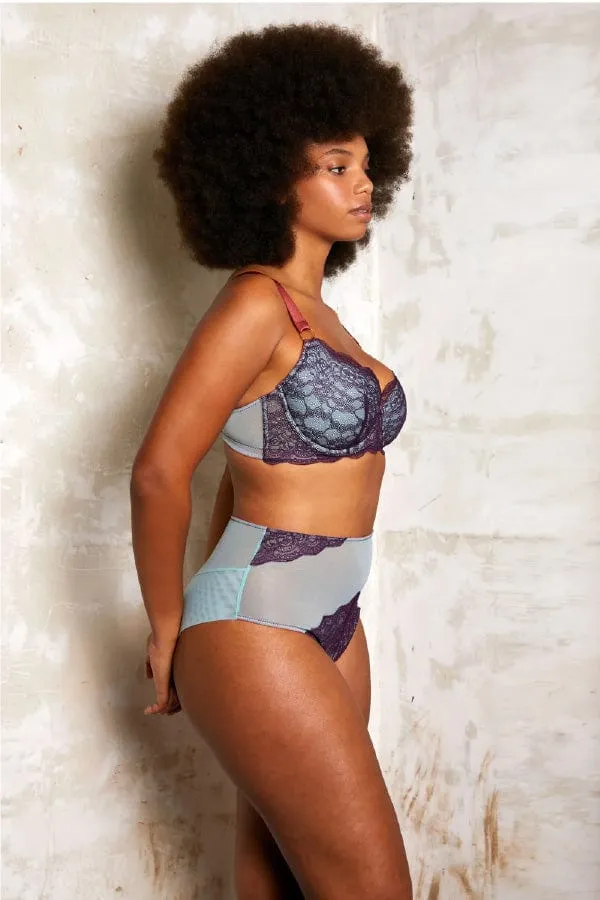 Enid Lace High Waist Knicker- Deep Purple