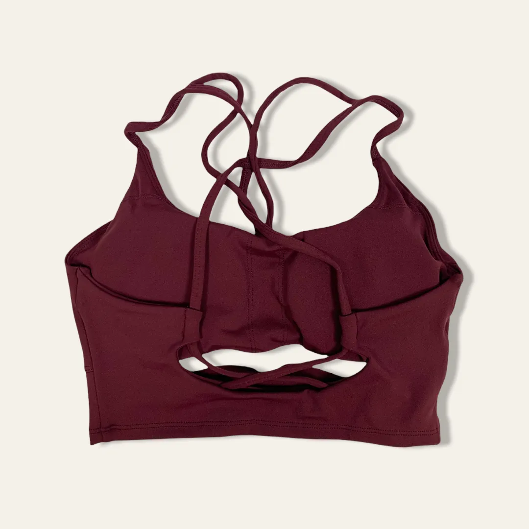 Evolve Long Line Sports Bra - Merlot