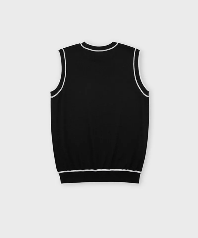 FORDI Color Block Sleeveless Knit - Black