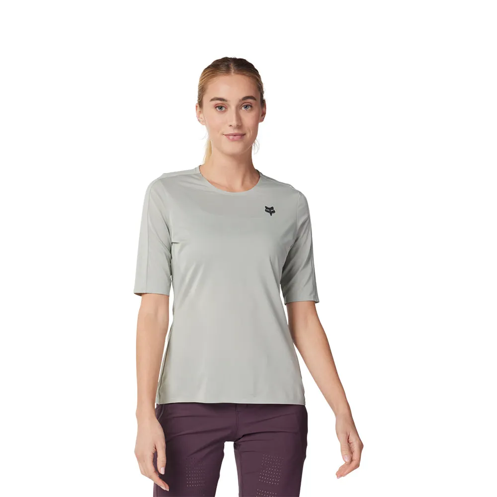 Fox Womens Flexair Ascent Ss Jersey - Grey Vintage