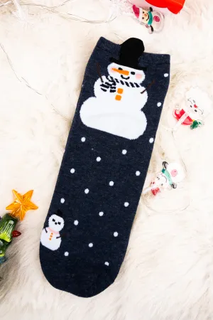 Frosty Night Snowman Socks