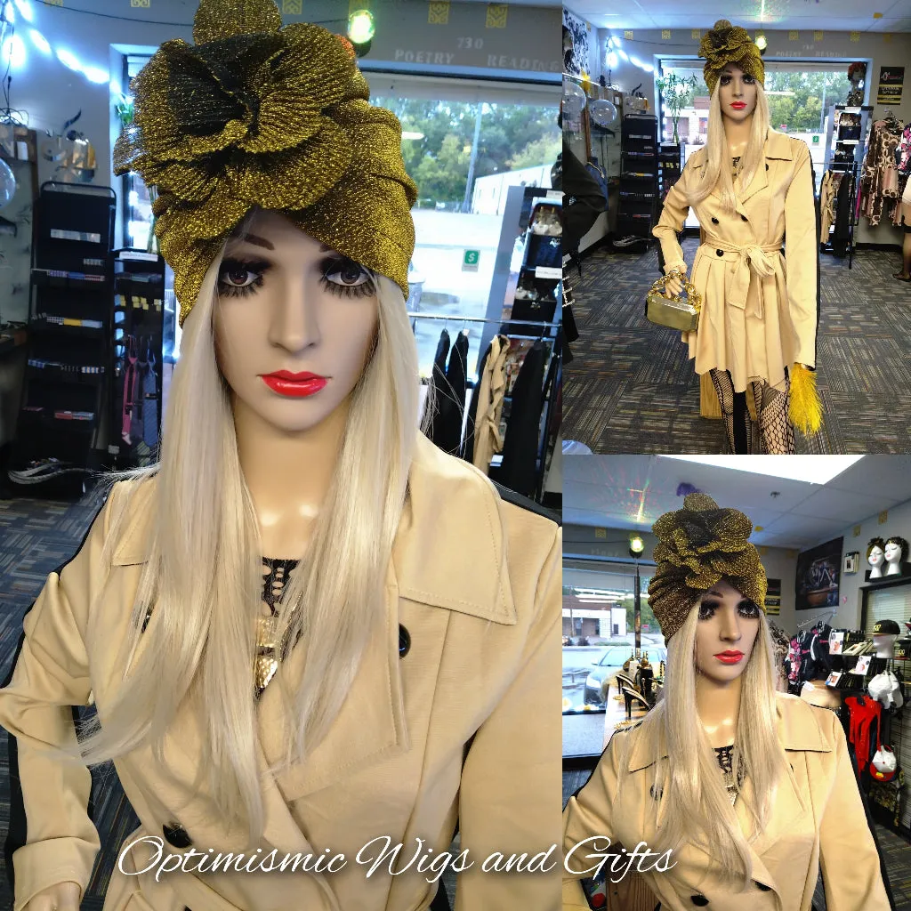 Gold Floral Headwraps $17 Optimismic Wigs and Gifts West St Paul MN