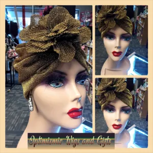 Gold Floral Headwraps $17 Optimismic Wigs and Gifts West St Paul MN