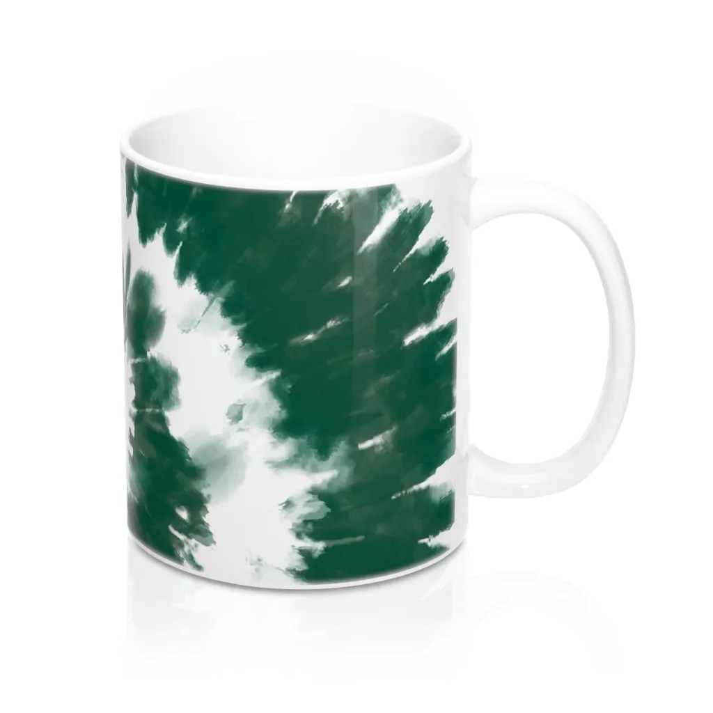 Green & White Tie Dye Coffee Mug