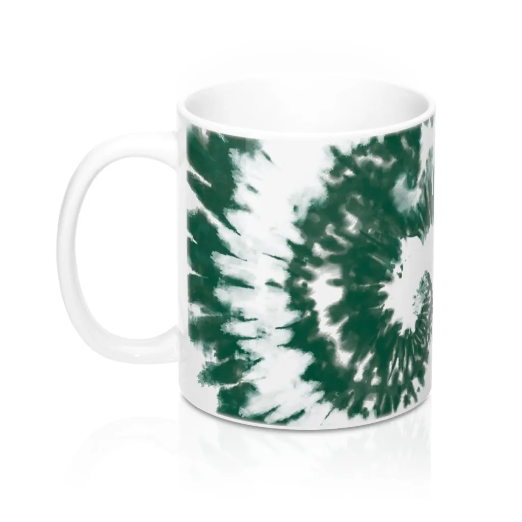 Green & White Tie Dye Coffee Mug