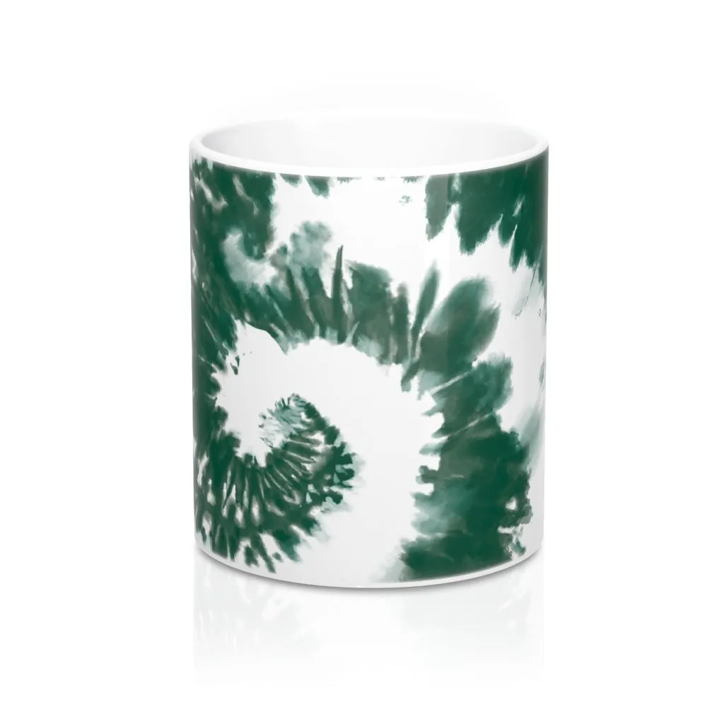 Green & White Tie Dye Coffee Mug