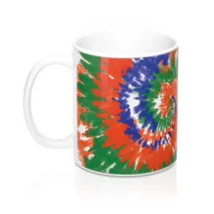 Green, Blue, & Orange Tie Dye Coffee Mug