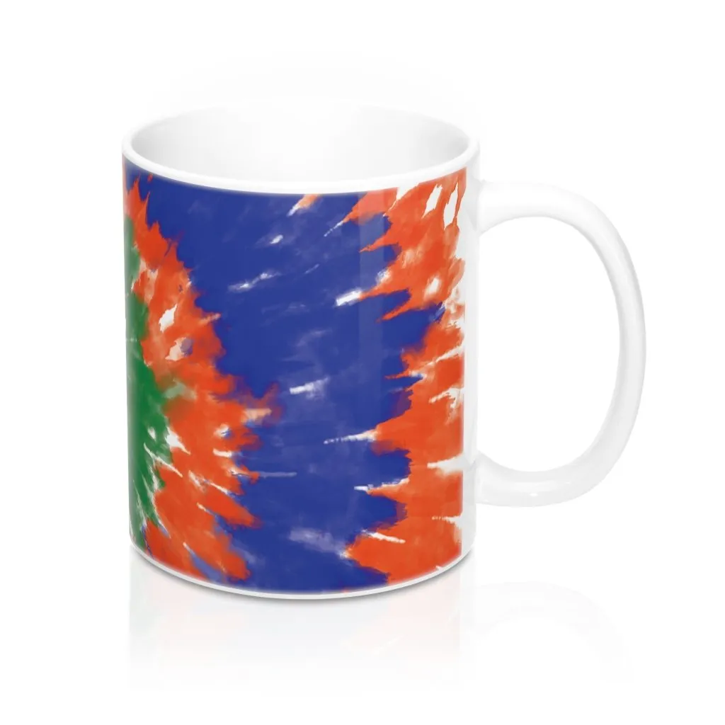 Green, Blue, & Orange Tie Dye Coffee Mug