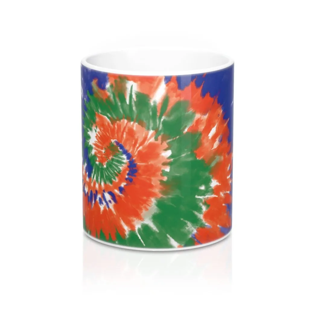 Green, Blue, & Orange Tie Dye Coffee Mug