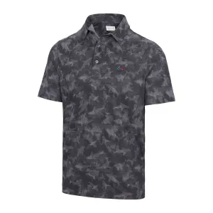 Greg Norman Ventilated Shark Print Polo - Black/White