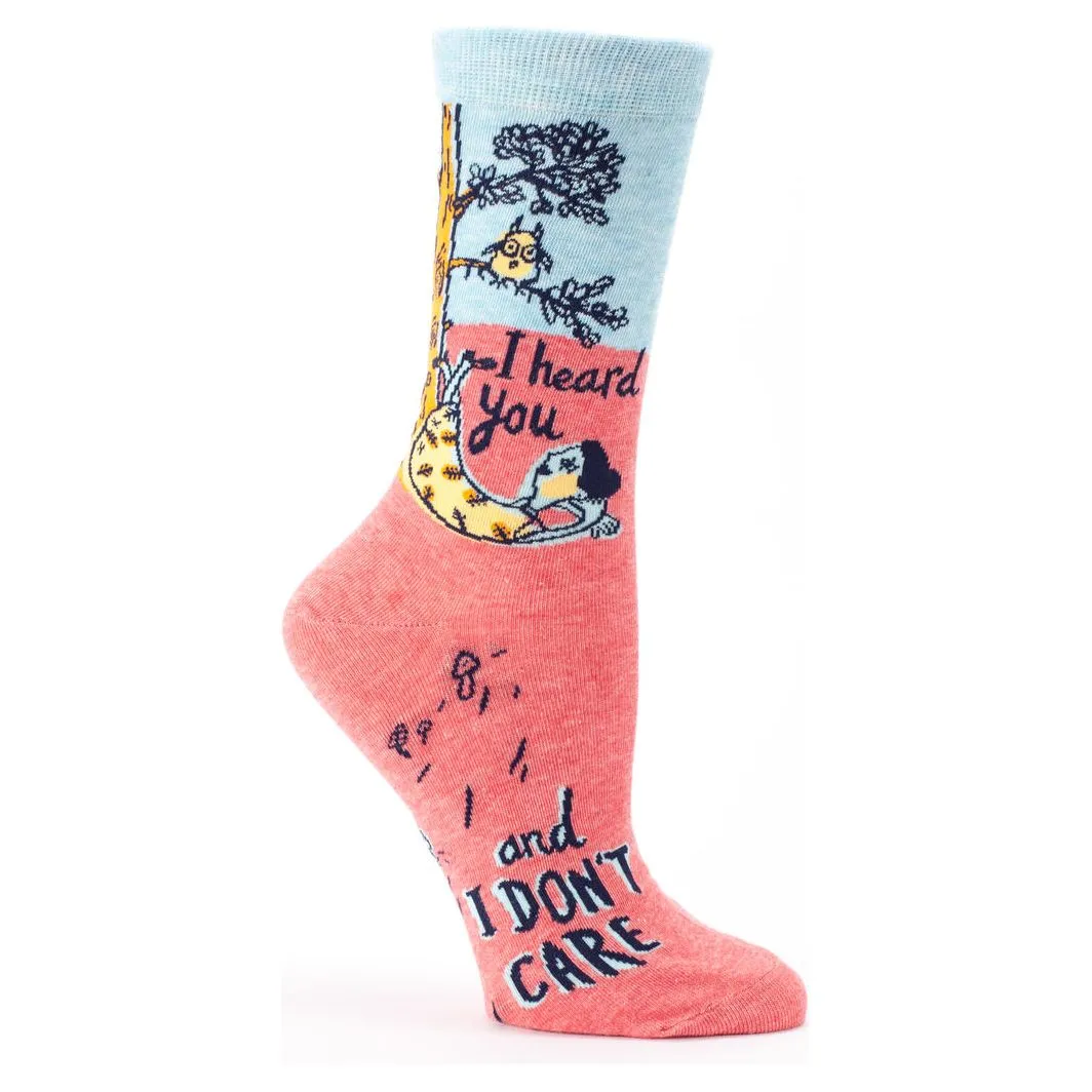 I Heard You And I Don't Care Crew Socks