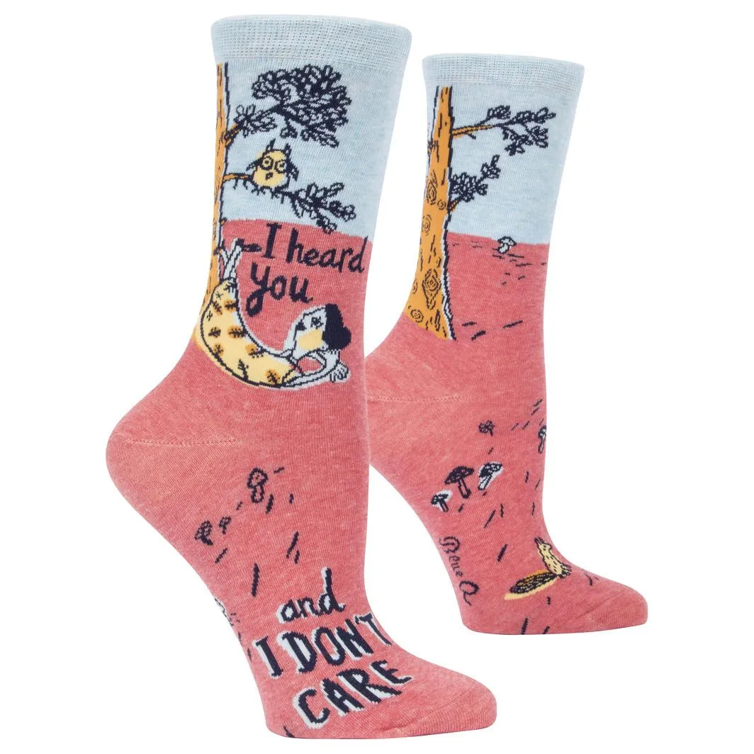 I Heard You And I Don't Care Crew Socks