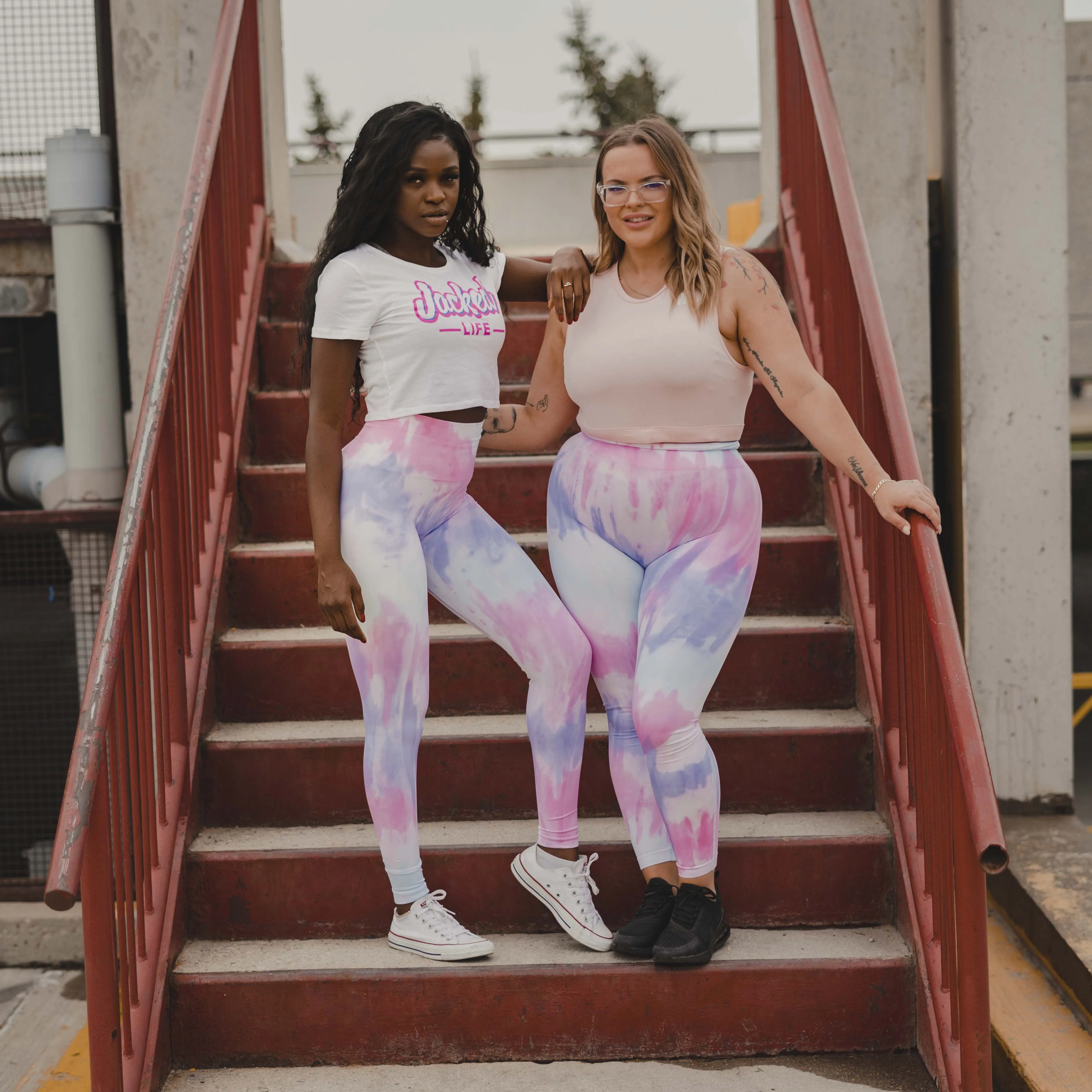 Jacked Life Tie Dye Scrunch Leggings - Purple (Women's)