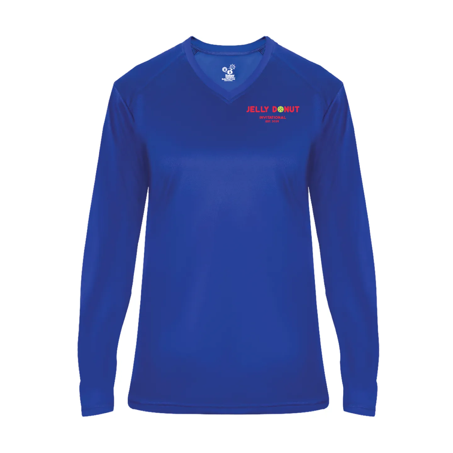 Jelly Donut Pickleball Ladies Performance Long Sleeve T-Shirt ** Word logo **