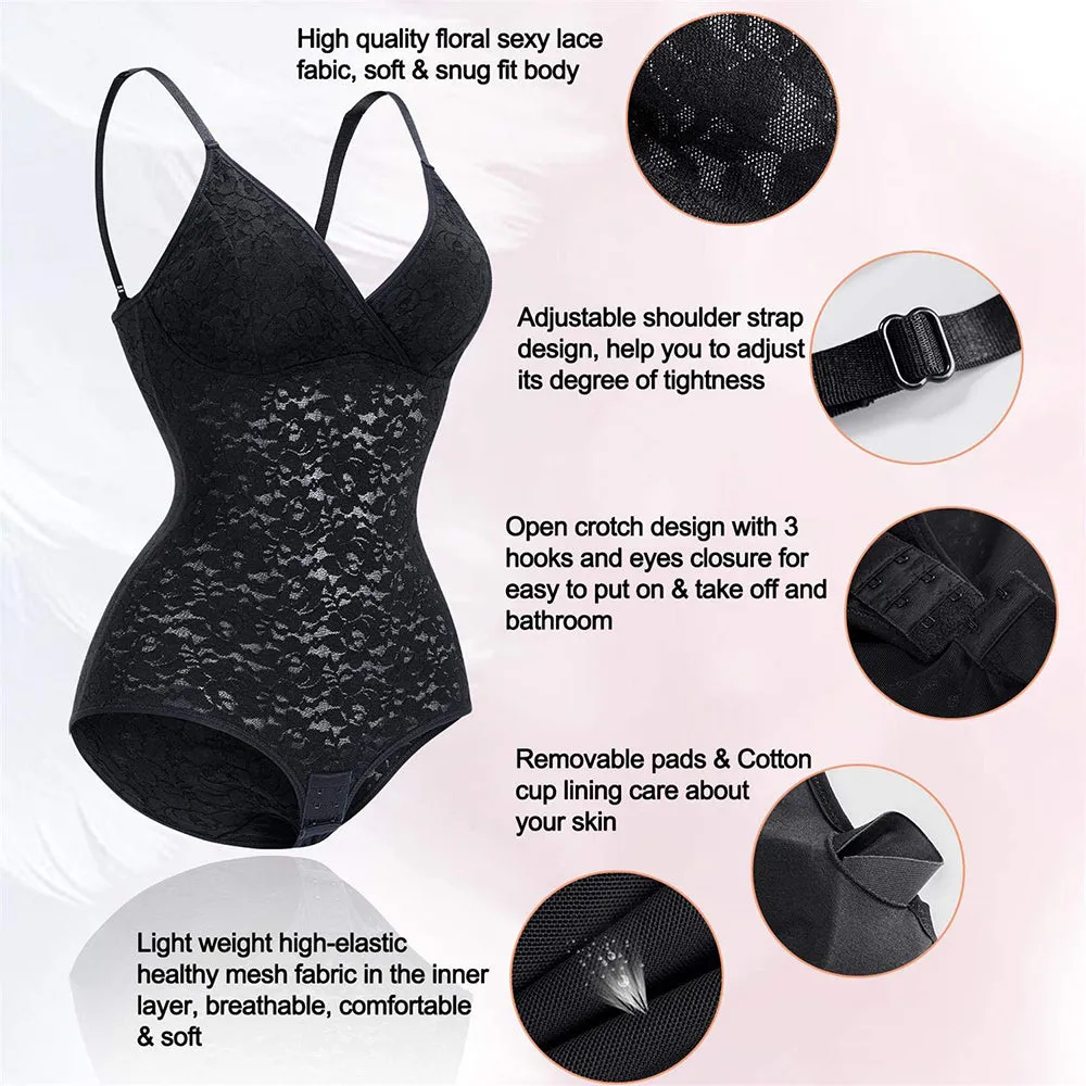 Junlan Women V-Neck Camisole Sexy Lace Shapewear