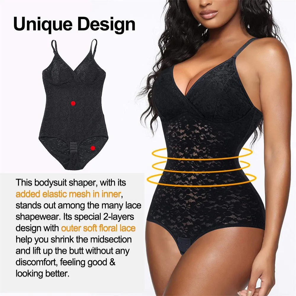 Junlan Women V-Neck Camisole Sexy Lace Shapewear