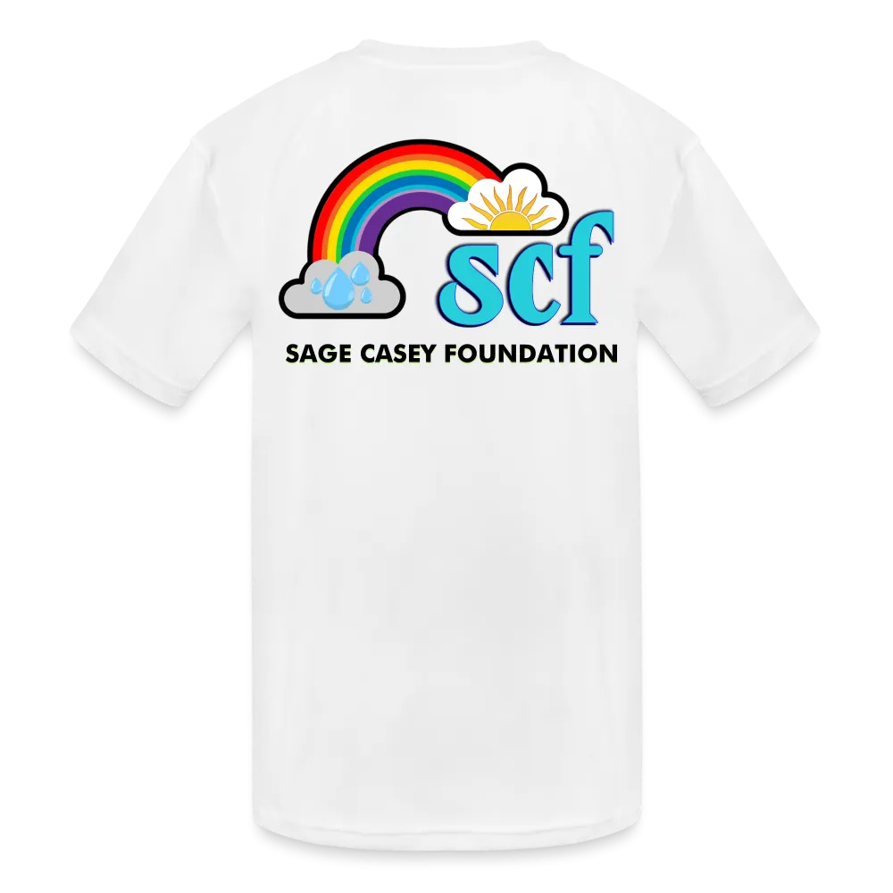 Kids' Athletic T-Shirt WordCloud Heart Semicolon /  Classic SCF Logo