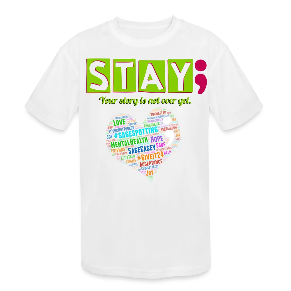 Kids' Athletic T-Shirt WordCloud Heart Semicolon /  Classic SCF Logo