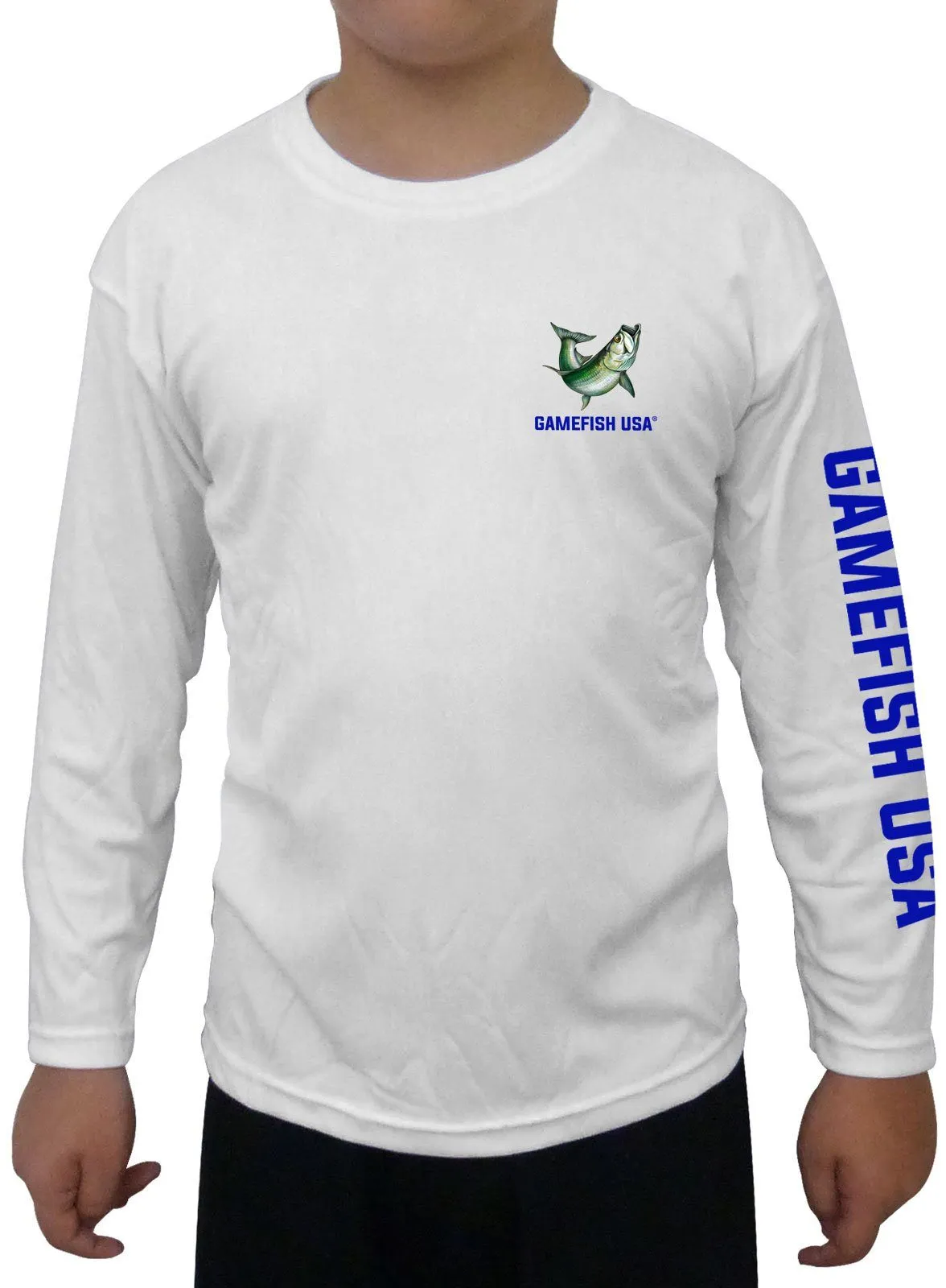 Kid's UPF 50 Long Sleeve Microfiber Moisture Wicking Performance Fishing Shirt Snook