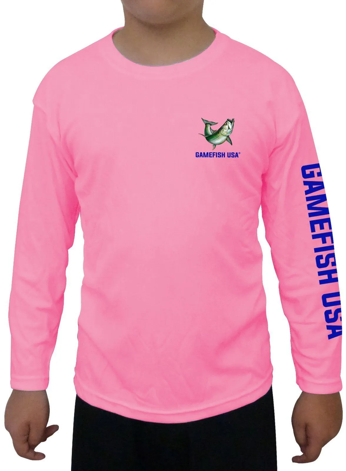 Kid's UPF 50 Long Sleeve Microfiber Moisture Wicking Performance Fishing Shirt Snook