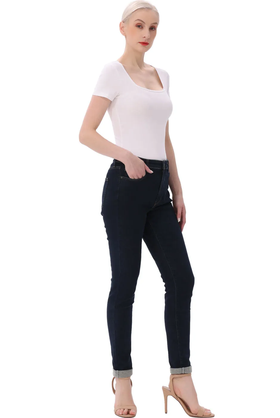 Kimi   Kai Women's Square Neck Basic Bodysuit