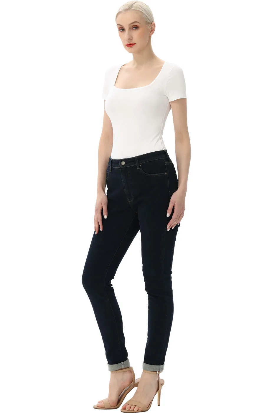 Kimi   Kai Women's Square Neck Basic Bodysuit
