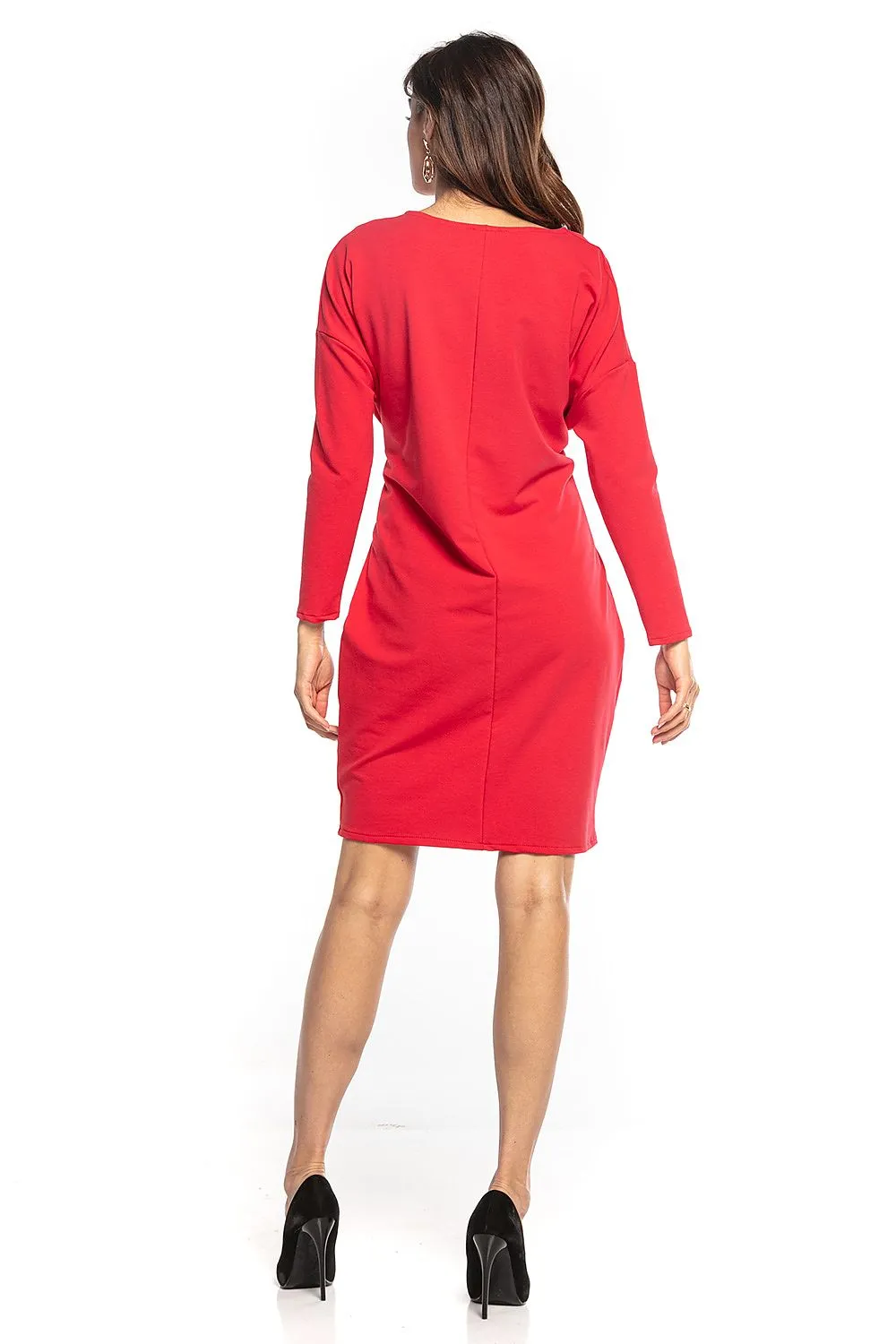 Kimono-Style Midi Dress with Tie Belt