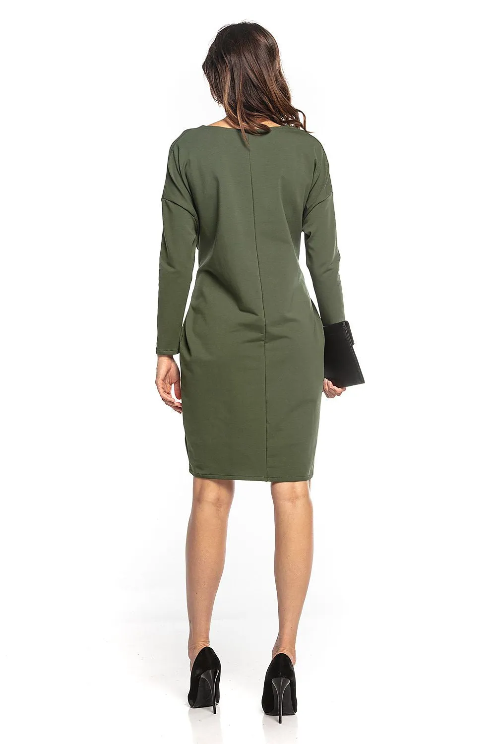 Kimono-Style Midi Dress with Tie Belt