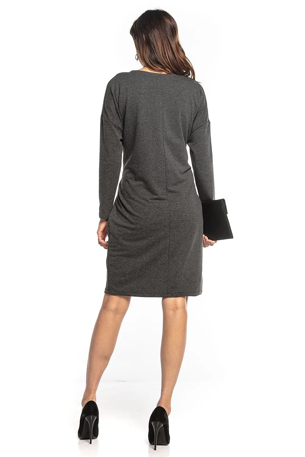 Kimono-Style Midi Dress with Tie Belt