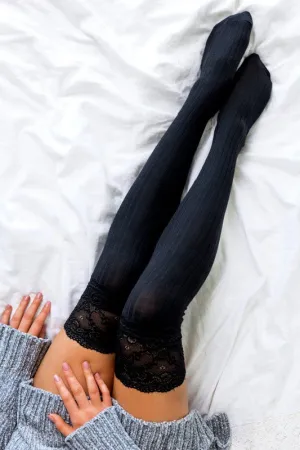 Lace Topped Over the Knee Socks (6 colors)